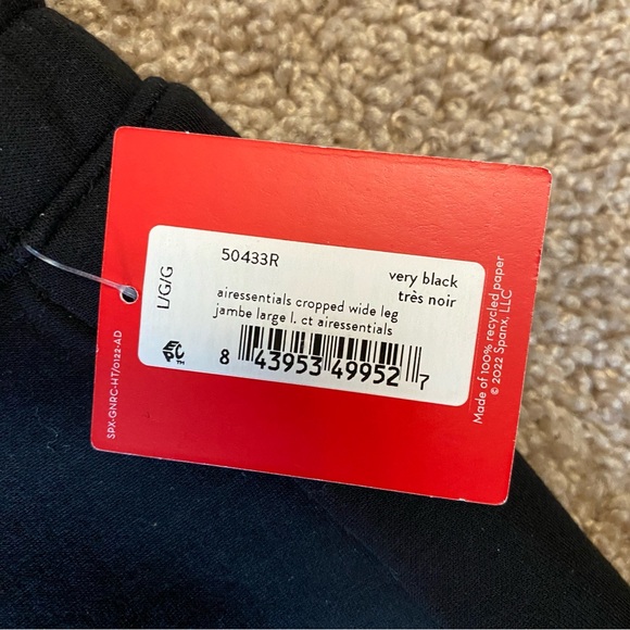 NWT Spanx AirEssentials Cropped Wide Leg Pant in Very Black Sz L - Picture 9 of 14